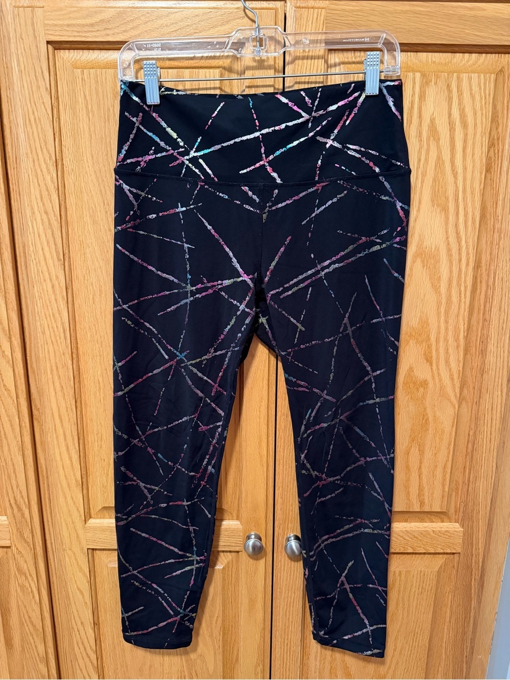 ZYIA Womens Leggings with Iridescent Splash  Print - Size 8/10